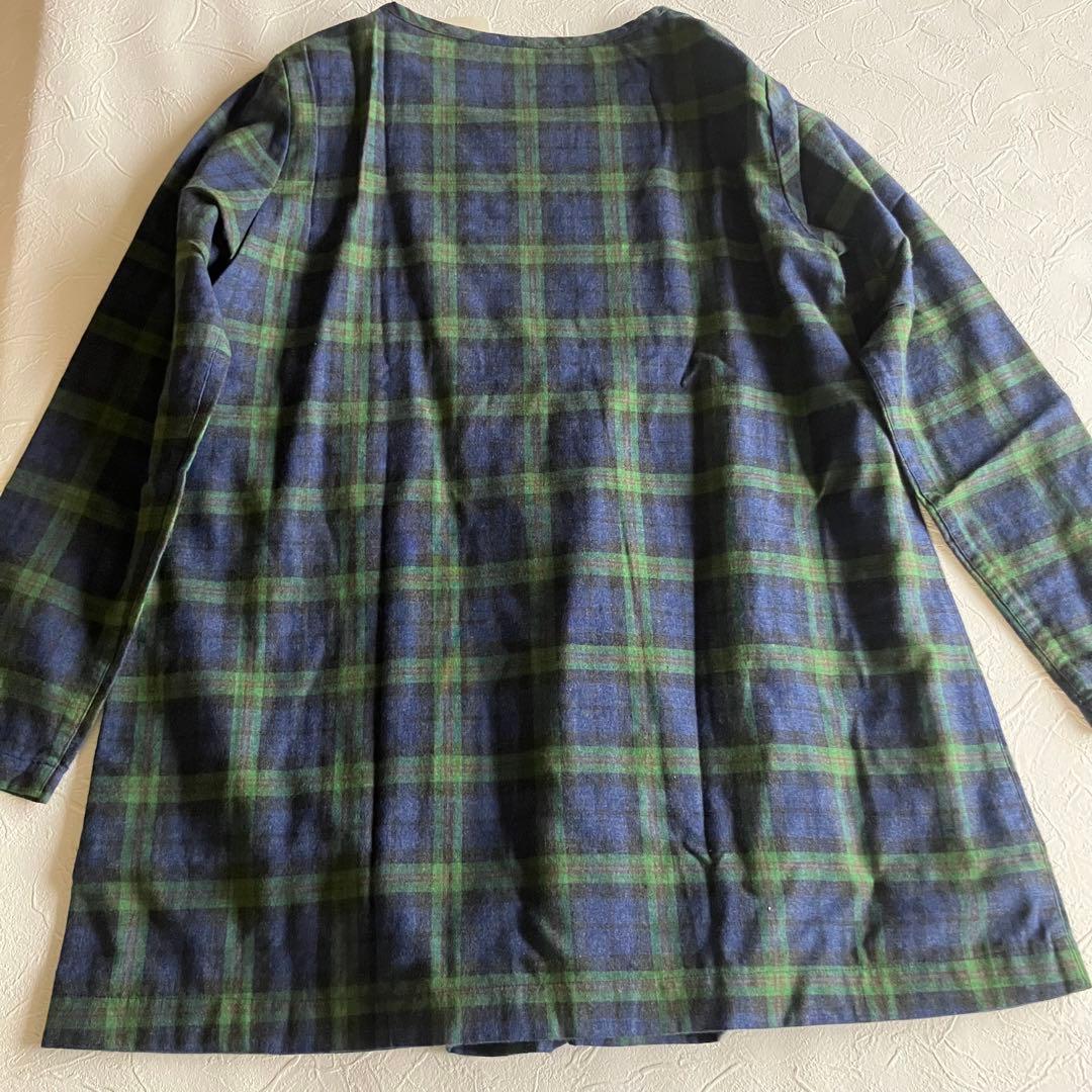 【未使用】Mademoiselle NON NON チェック柄チュニックブラウス