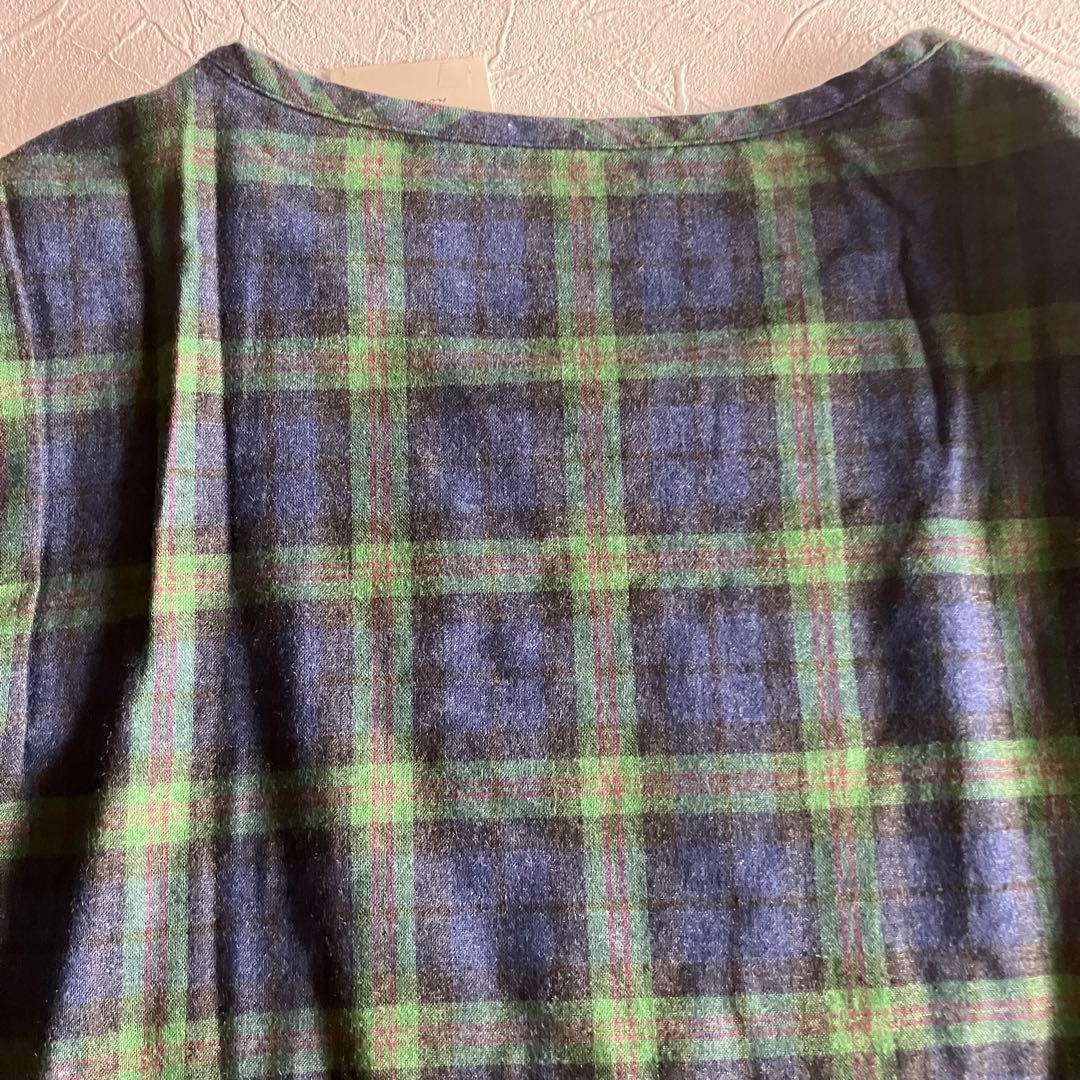 【未使用】Mademoiselle NON NON チェック柄チュニックブラウス