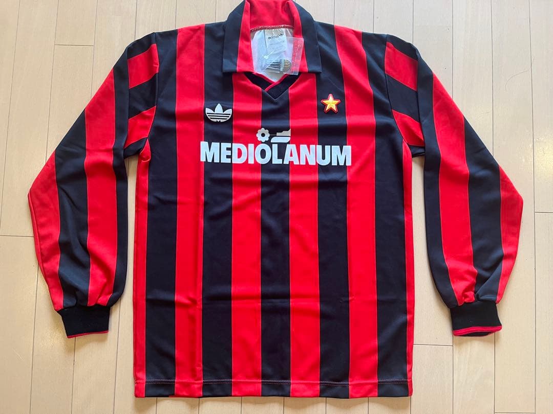 ACミラン 91-92 ホーム 長袖 インターコンチネンタルカップパッチ付き