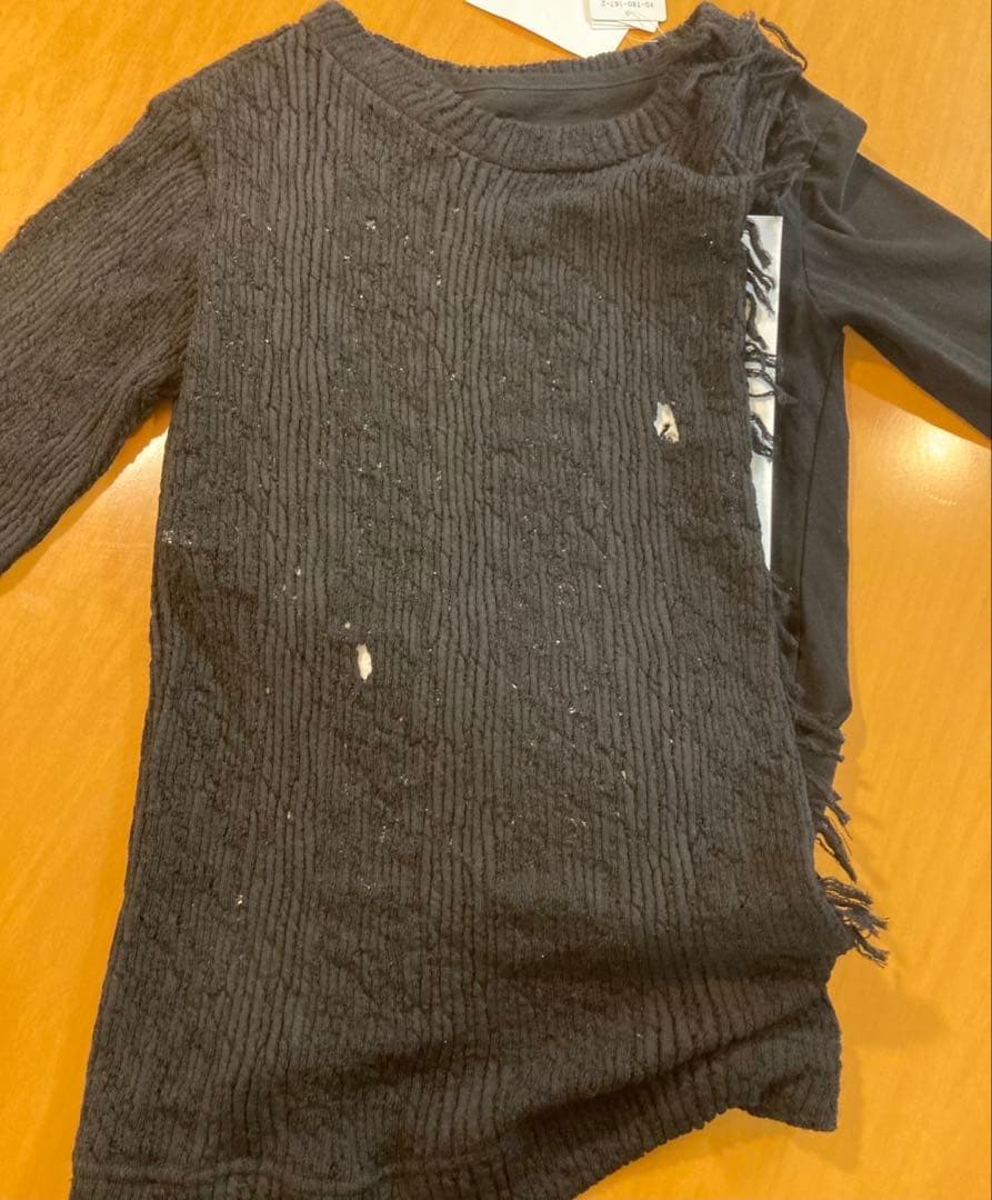 【未使用】y's アシンメトリー　ダメージカットソー　ウール&綿