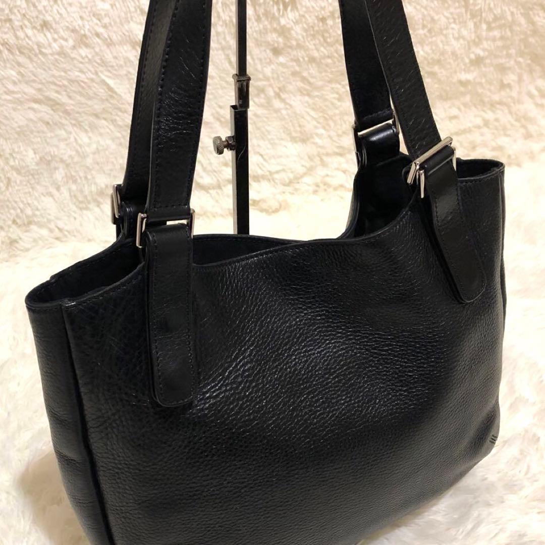 未使用✨ヒロフ レザー　トートバッグ ソーロ　ブラック