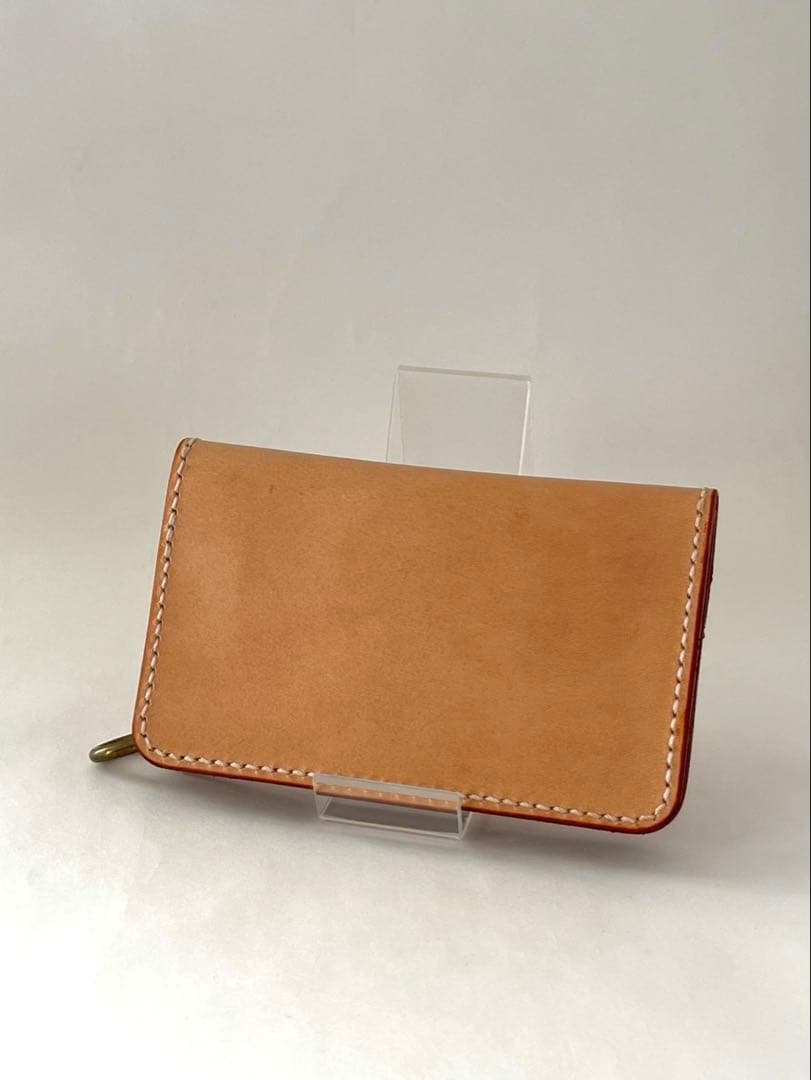 ミドルトラッカーウォレット｜三層タイプ｜本革（牛革）ヌメ革 × 手縫い×真鍮金具