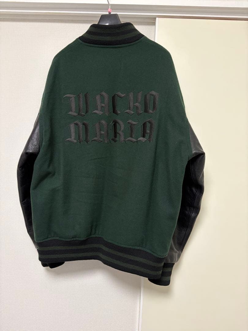 ワコマリア23SSスタジャン　バーシティジャケットM グリーン