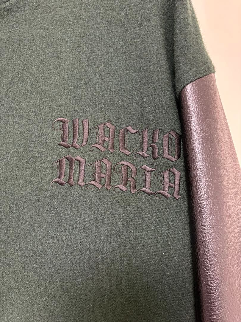 ワコマリア23SSスタジャン　バーシティジャケットM グリーン