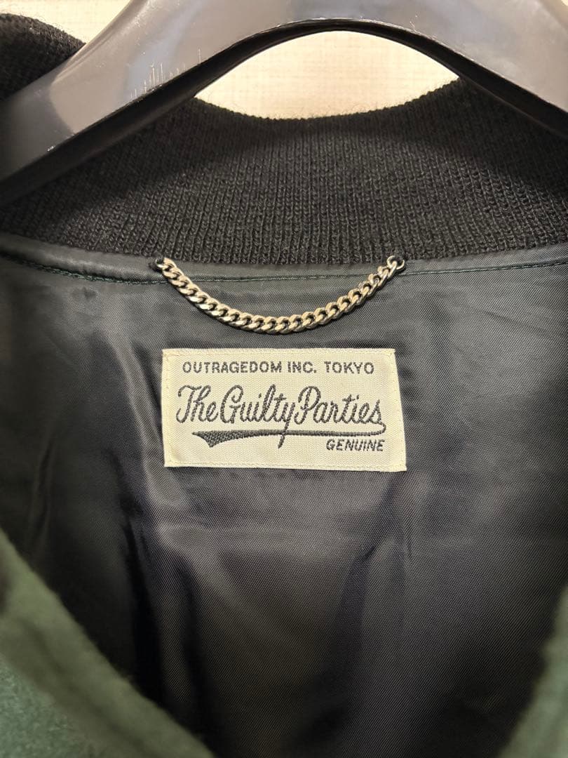 ワコマリア23SSスタジャン　バーシティジャケットM グリーン