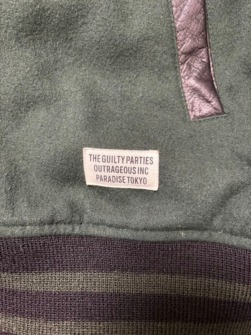 ワコマリア23SSスタジャン　バーシティジャケットM グリーン