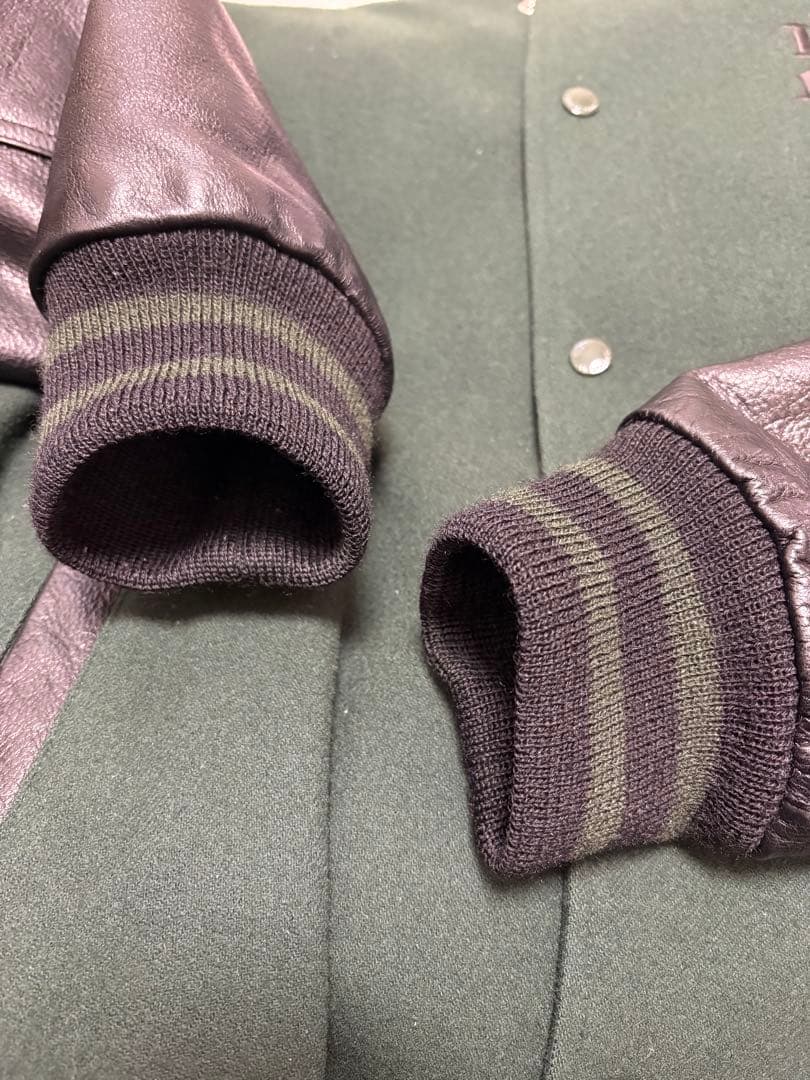 ワコマリア23SSスタジャン　バーシティジャケットM グリーン