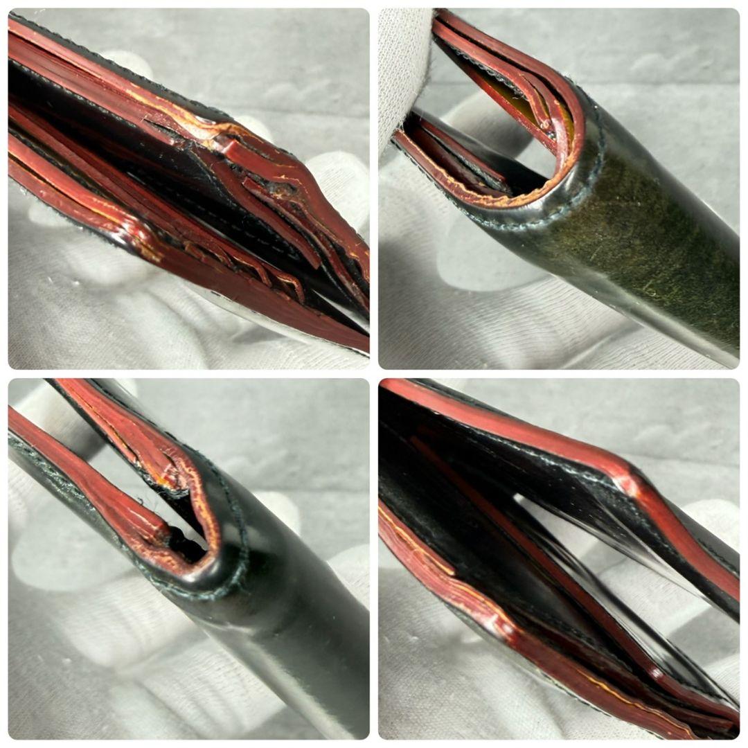 GANZO シェルコードバン2 ２つ折り財布 小銭入れ付き ダークグリーン