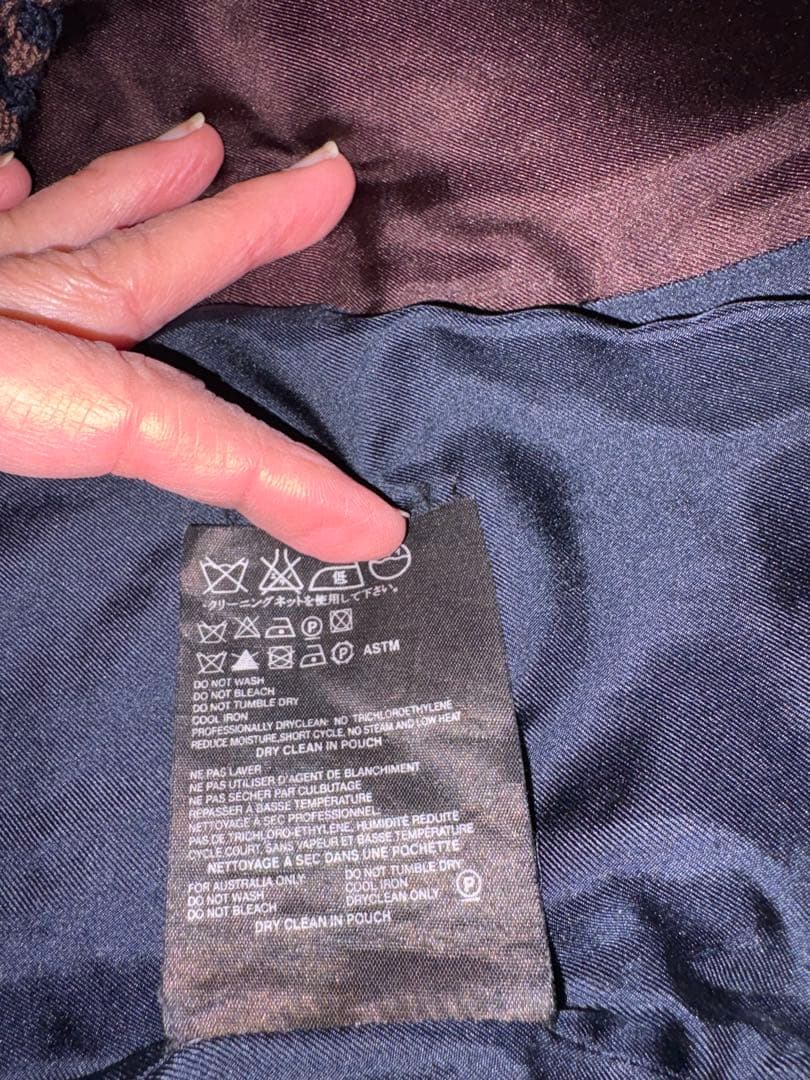 PRADA ノーカラージャケット 40 ネイビー系