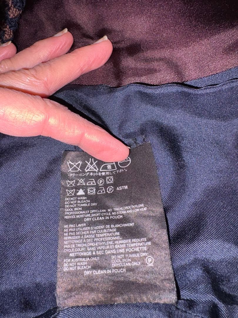 PRADA ノーカラージャケット 40 ネイビー系