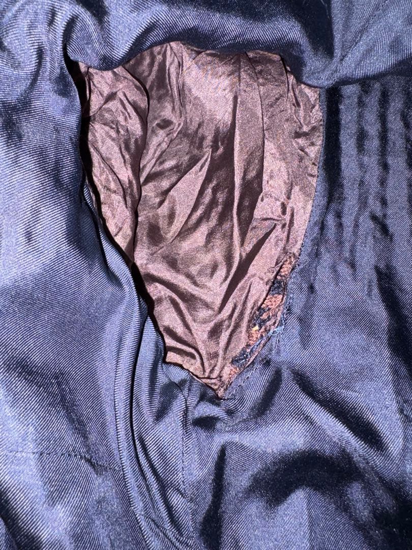 PRADA ノーカラージャケット 40 ネイビー系