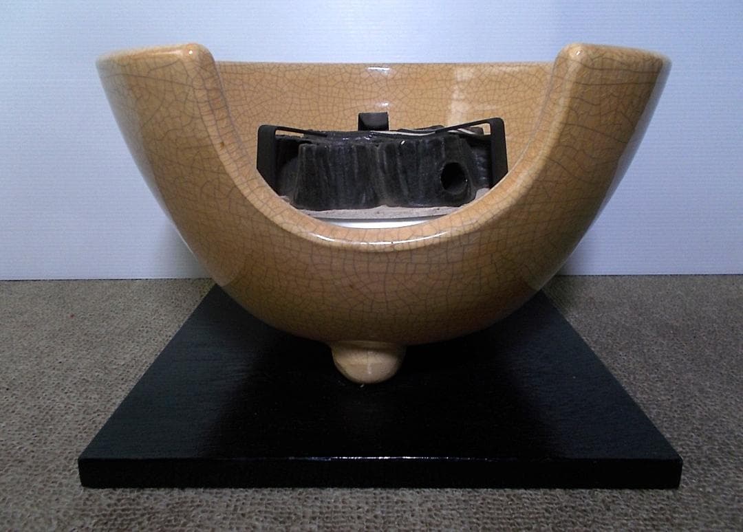 茶道具 南部三厳堂霰鉄瓶 アラレ鉄瓶 薩摩枇杷色 風炉型野々田電熱器 動作品