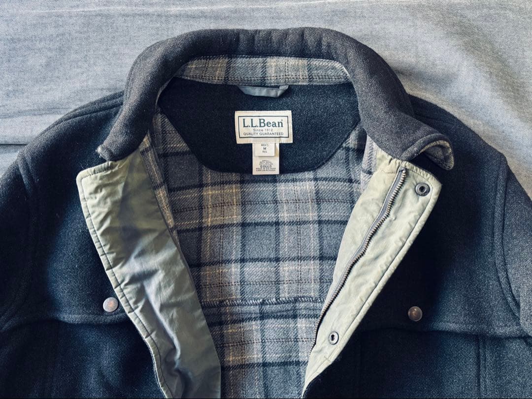t*t様 L.L.Bean ウールジャケット チェック裏地 ダークグレー　ハーフ