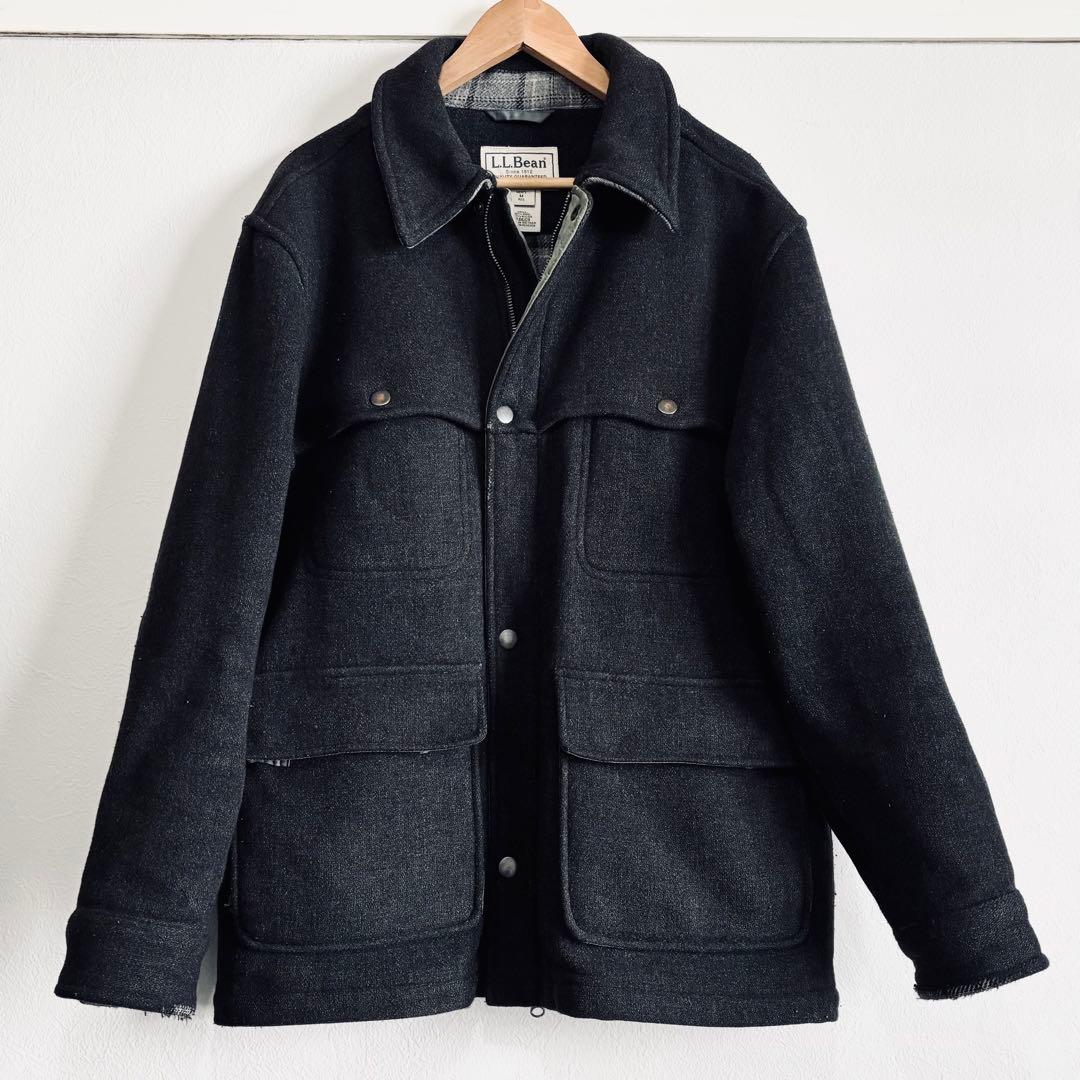 t*t様 L.L.Bean ウールジャケット チェック裏地 ダークグレー　ハーフ