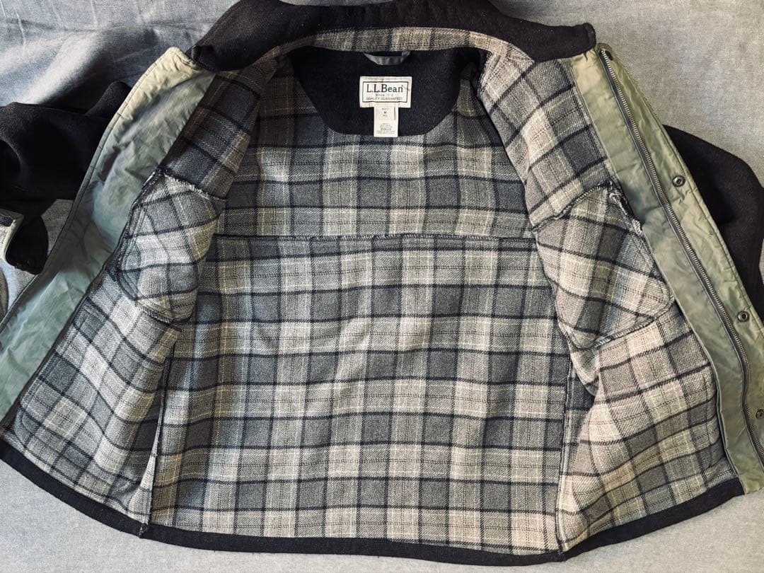 t*t様 L.L.Bean ウールジャケット チェック裏地 ダークグレー　ハーフ