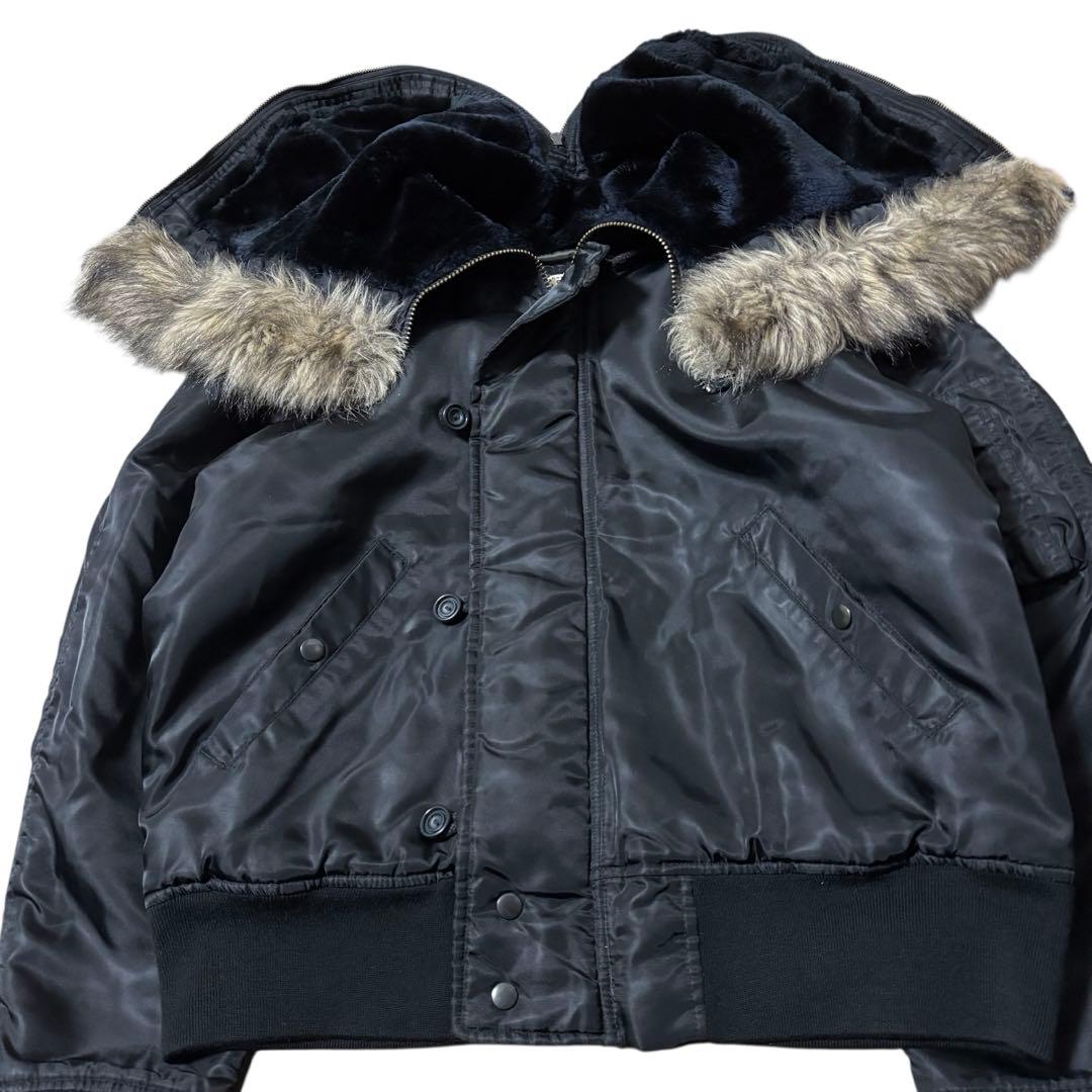 avirex N2B type fur flight jacket M黒