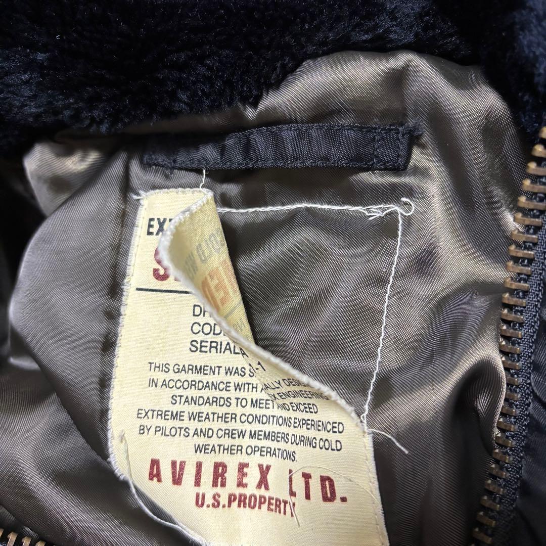 avirex N2B type fur flight jacket M黒