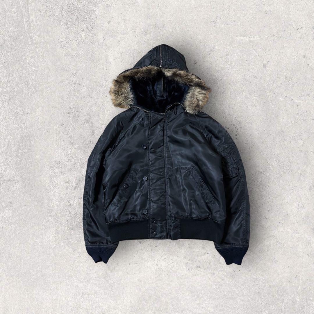 avirex N2B type fur flight jacket M黒