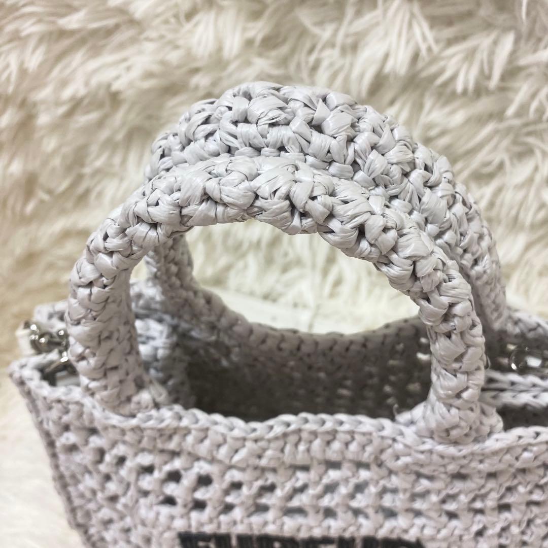 極美品✨FURFUR ラフィアロゴトートバッグ　限定カラー　ルミネ　2way