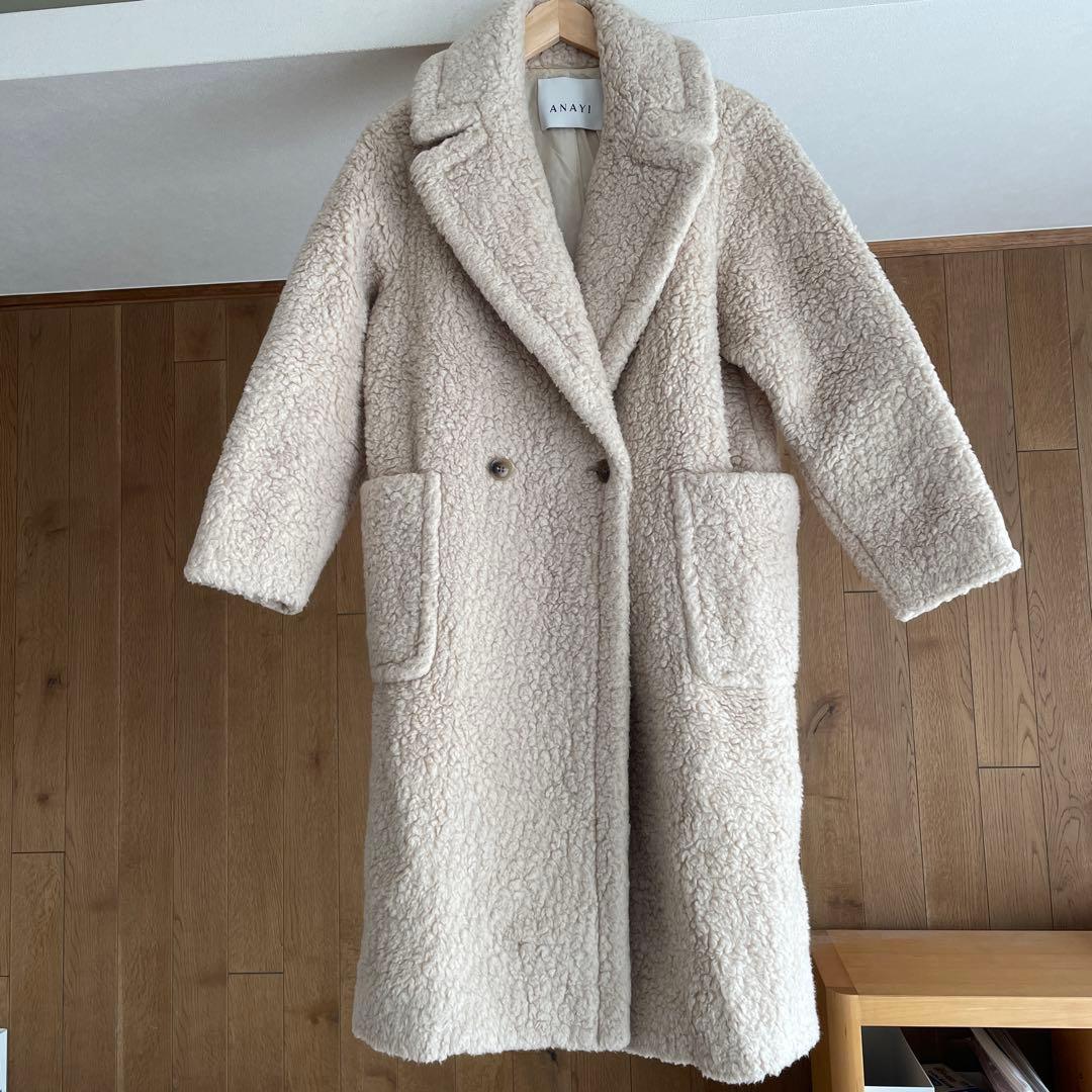ANAYI （アナイ）　カーリーウールロングコクーンコート