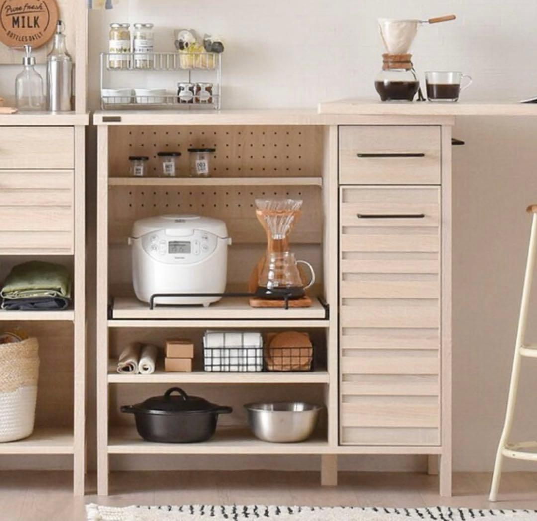 ニトリ レンジボード キッチンボード アイボリー（幅85.4）5/2-6発送不可