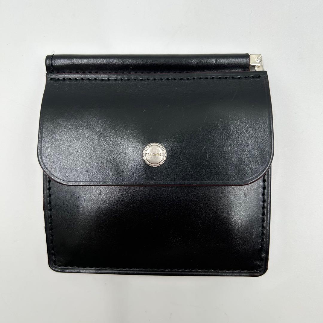 か*ぎ様 【美品】ガンゾ AVON 小銭入れ付きマネークリップ ブライドルレザー