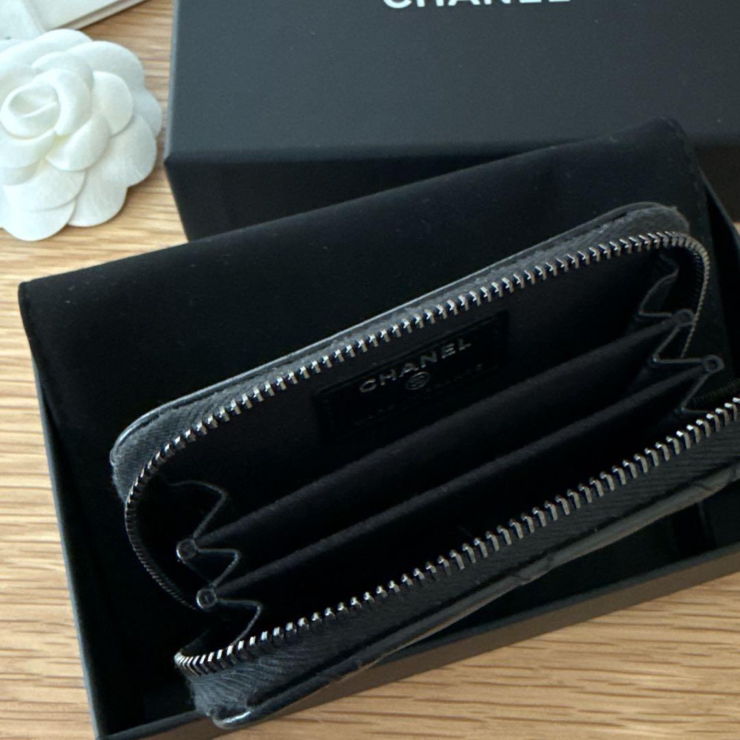 レア　シャネル マトラッセ ケース ソーブラック カードケース