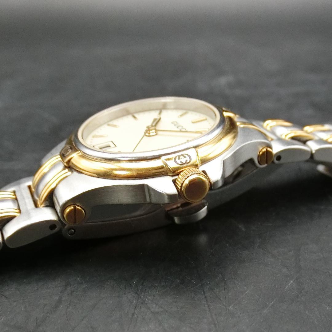 B【稼働】GUCCI 腕時計 シルバー ゴールド　レディース