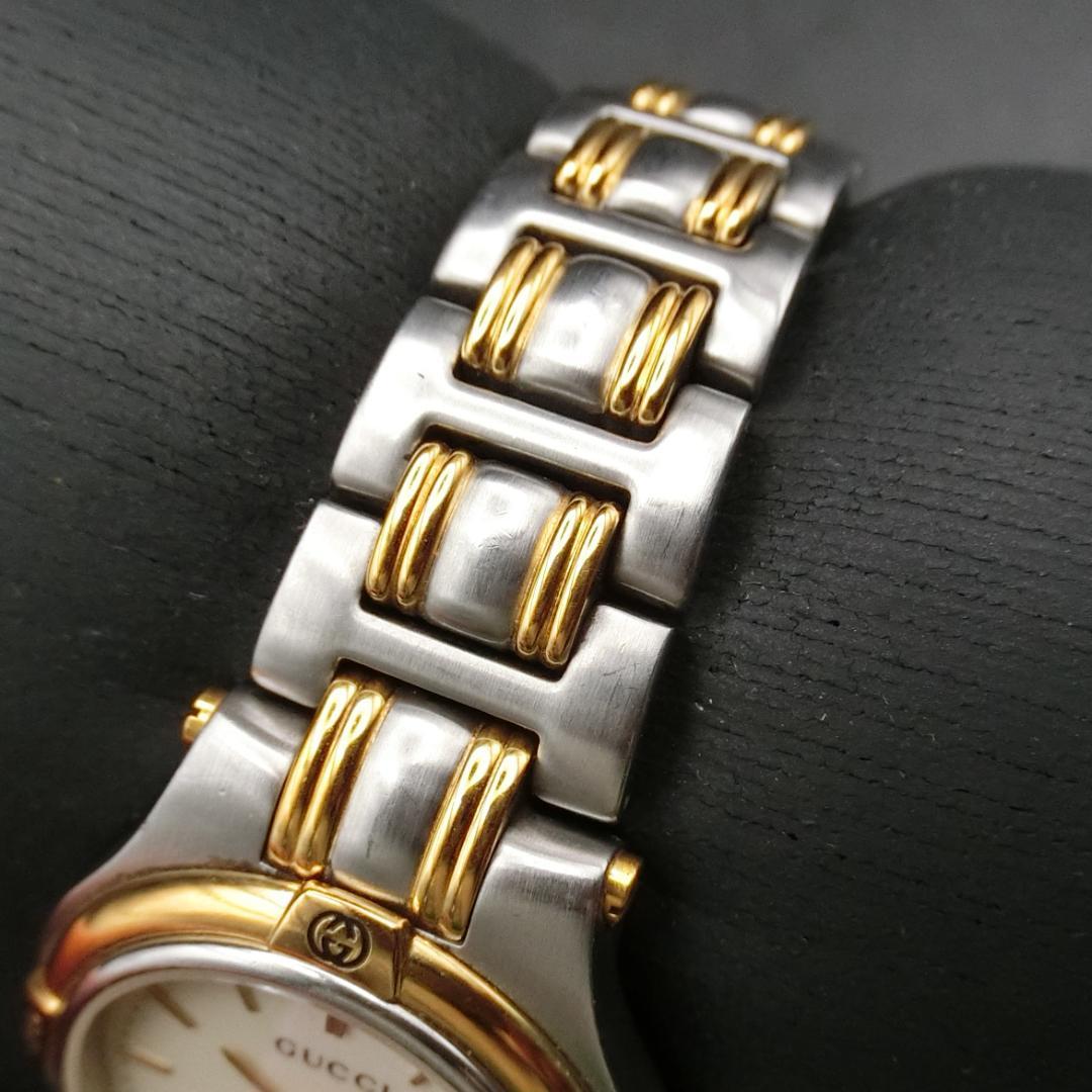 B【稼働】GUCCI 腕時計 シルバー ゴールド　レディース