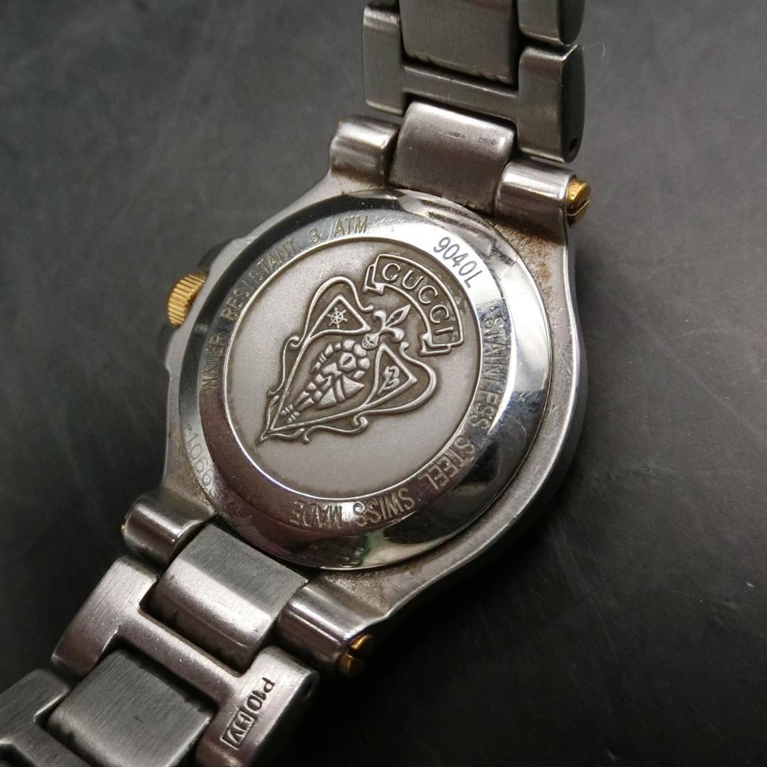 B【稼働】GUCCI 腕時計 シルバー ゴールド　レディース