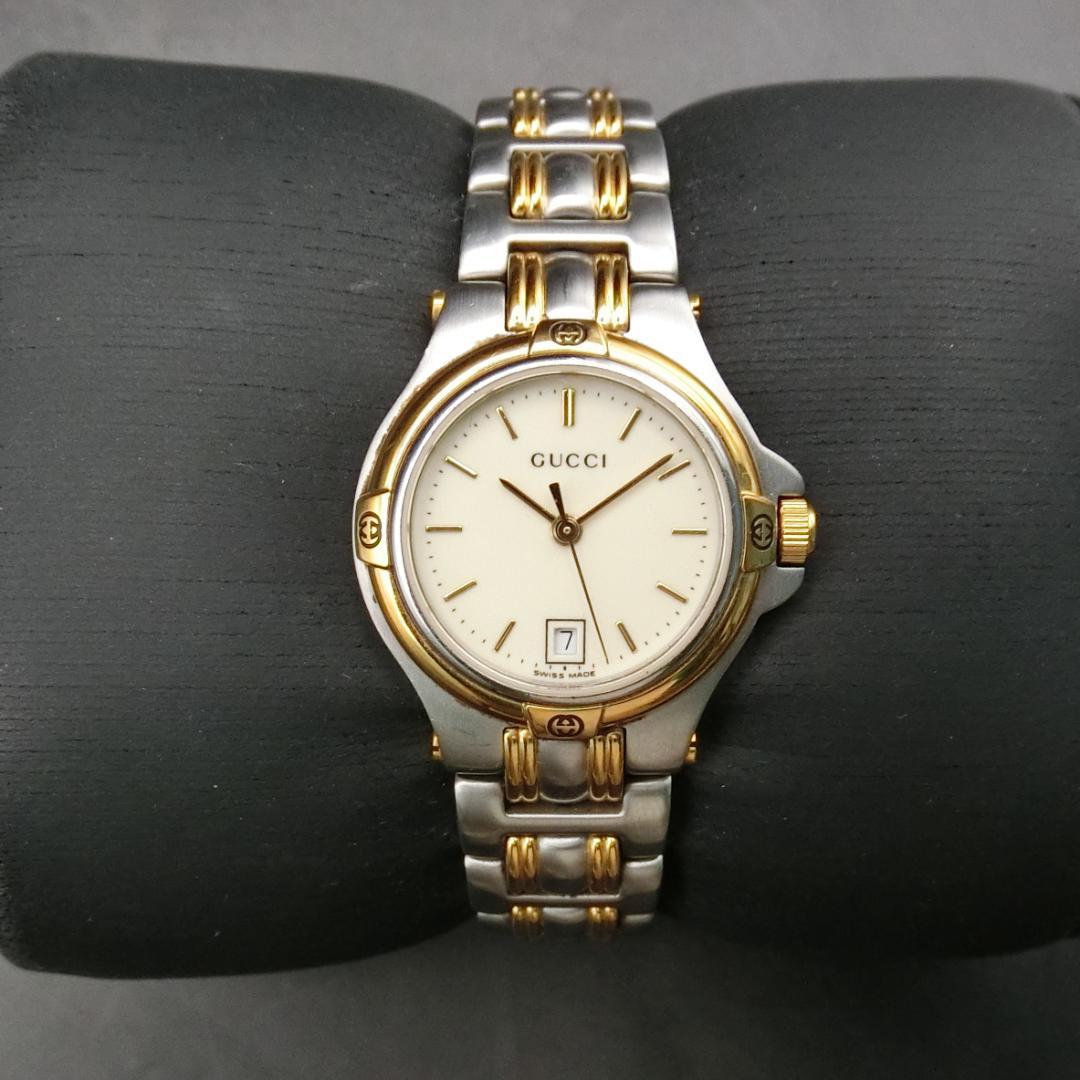 B【稼働】GUCCI 腕時計 シルバー ゴールド　レディース