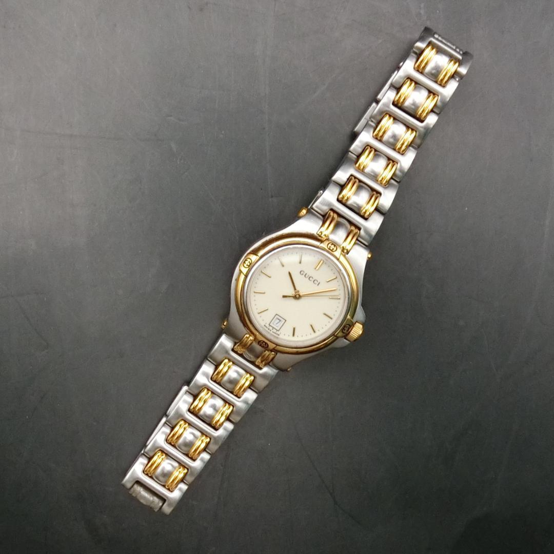 B【稼働】GUCCI 腕時計 シルバー ゴールド　レディース