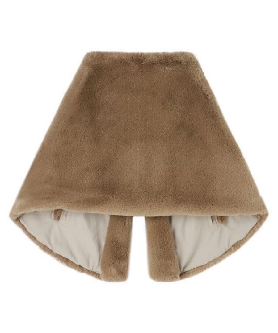 【JENNE】 リッチボリュームファーケープ ベージュ　美品