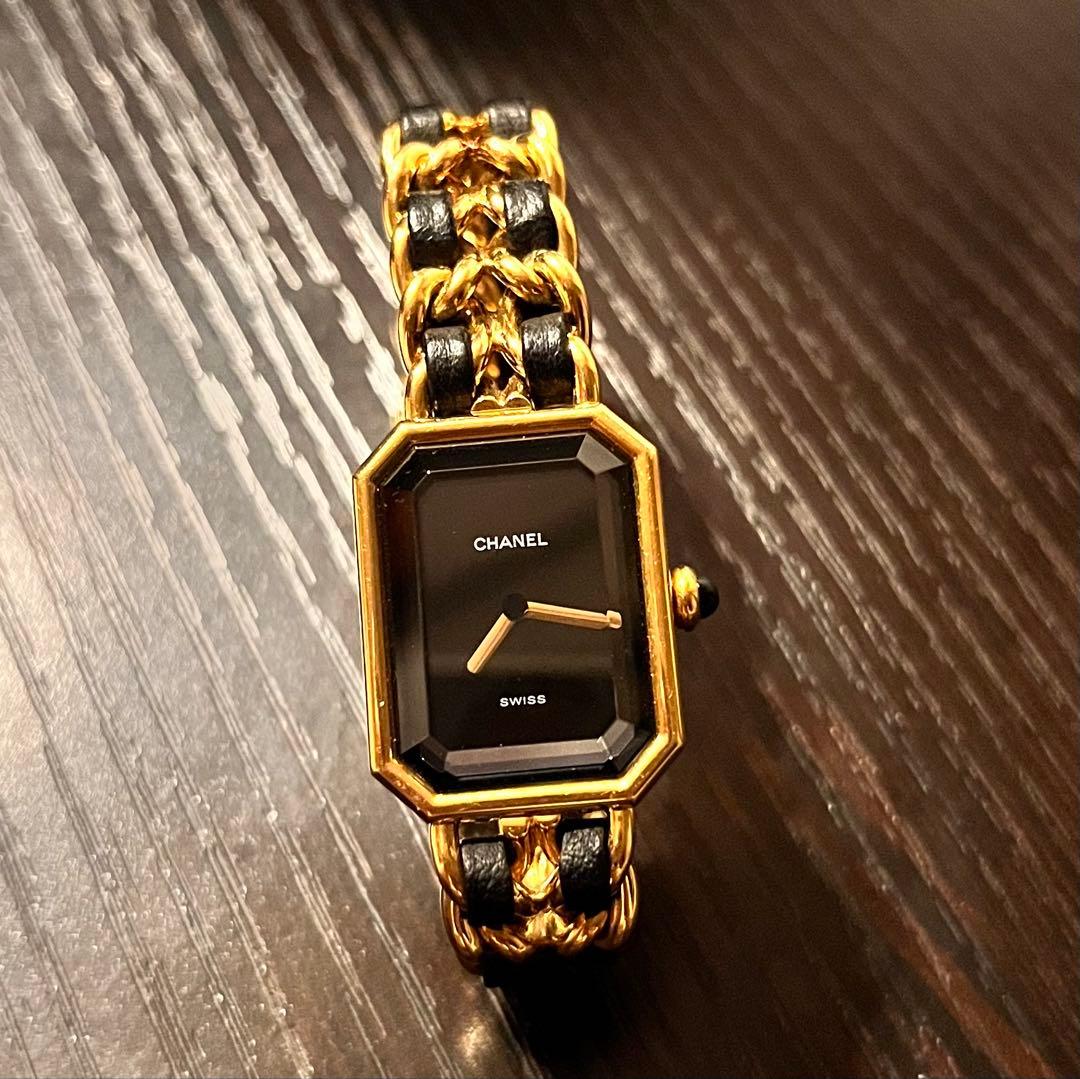 CHANEL SWISS 腕時計 ゴールド/ブラック S