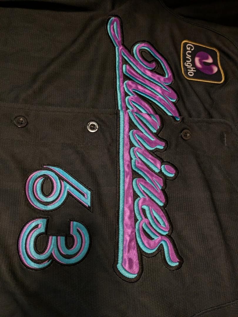 千葉ロッテマリーンズ 和田康士朗 63 M ユニフォーム BSW　黒 紫青①