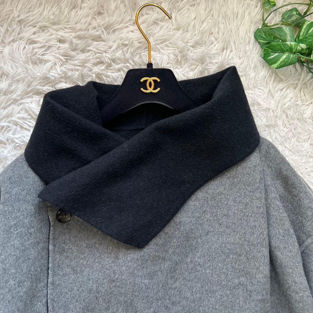 美品 セオリーリュクス カシミヤ混 リバーコート リバーシブル ダブルフェイス