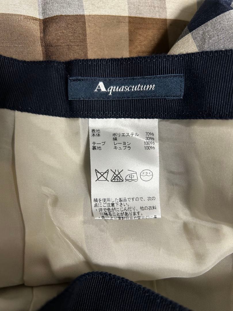 美品◼️Aquascutum×大草直子■クラブチェックフレアースカート　サイズ10