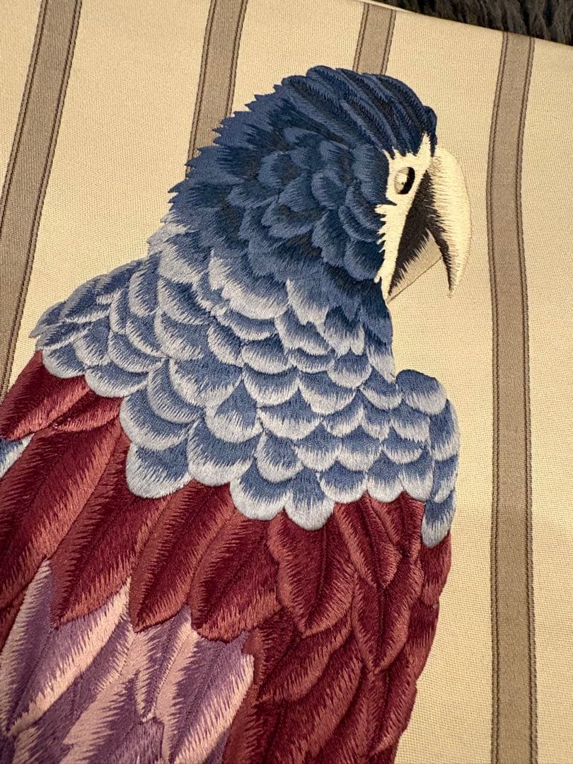 k*i様 撫松庵謹製　オウム刺繍名古屋帯　正絹