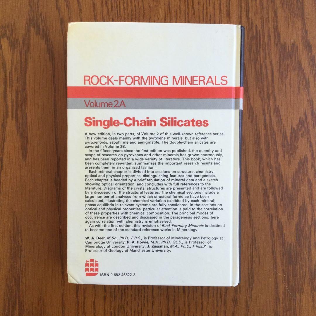 洋書 ROCK-FORMING MINERALS Volume 2A