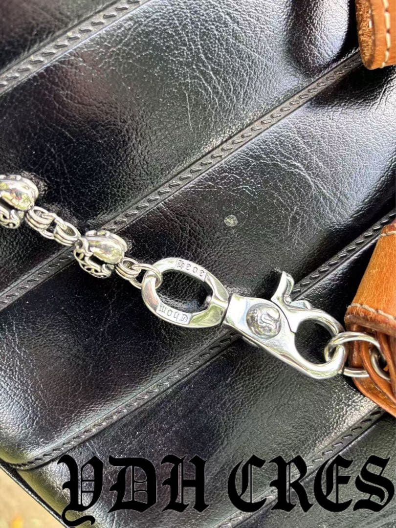 バイカー必須　ウォレット用ハート型　シルバーチェーン　TYPE3　QBKB005