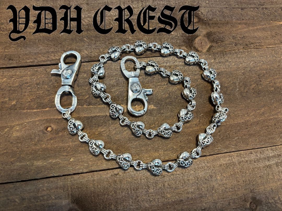 バイカー必須　ウォレット用ハート型　シルバーチェーン　TYPE3　QBKB005