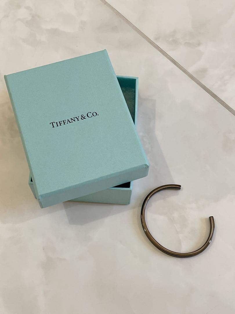 美品 ティファニー 1837 ナロー カフ バングル チタン