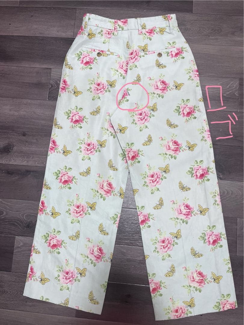 PRADA プラダ ロゴ入り 花柄 パンツ