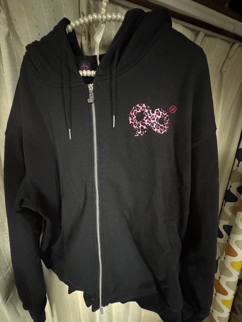 トップス 9090 logo cat zip hoodie
