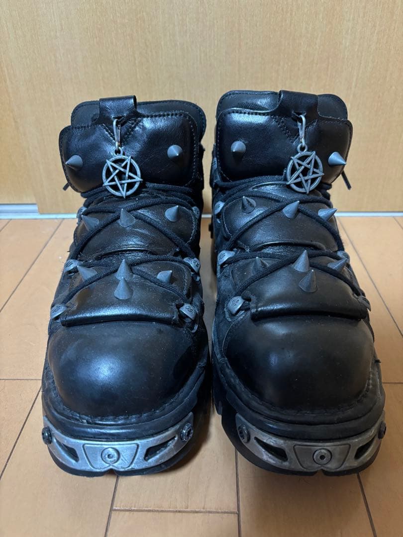 古*！様 NEW ROCK REALLION ブラック スタッズブーツ