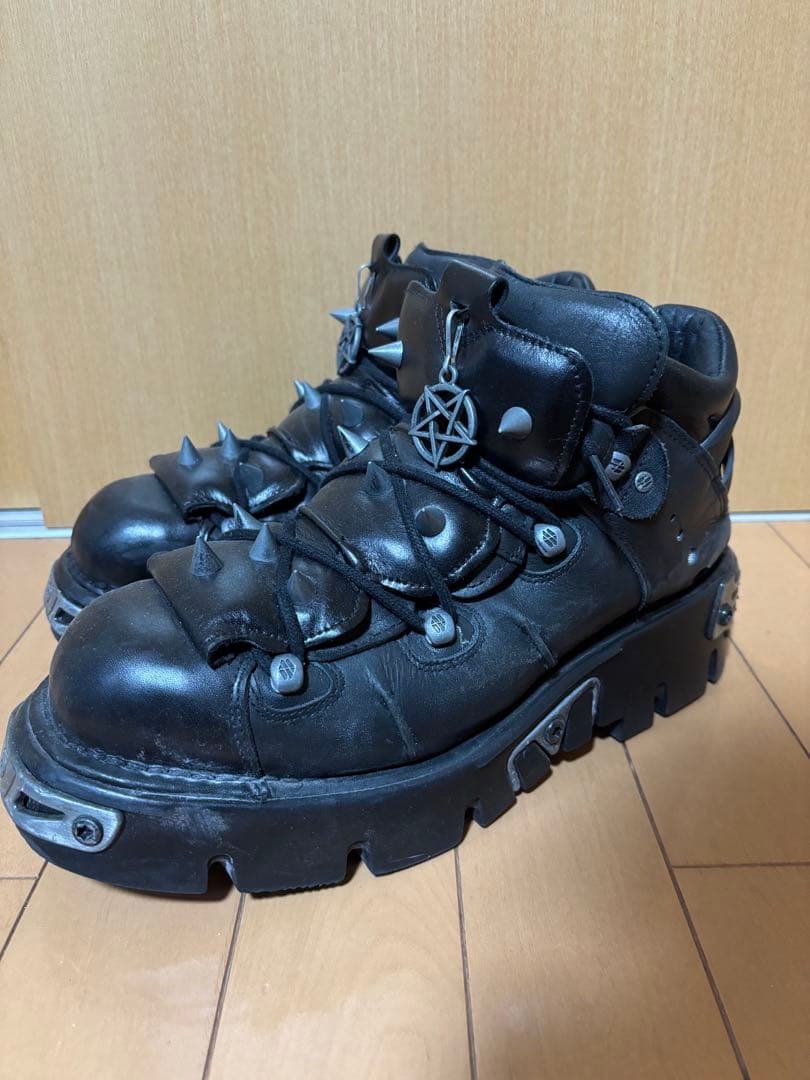 古*！様 NEW ROCK REALLION ブラック スタッズブーツ