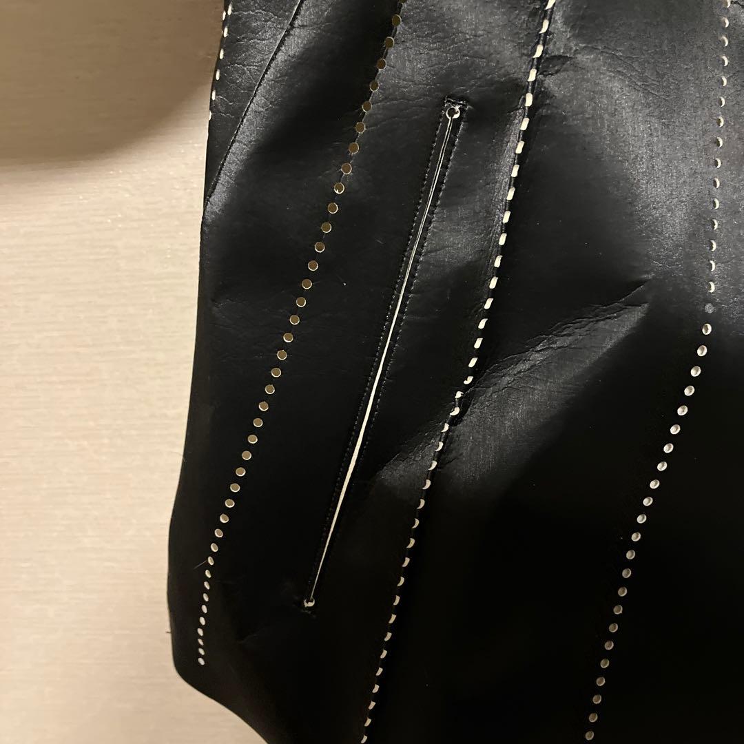 ISSEY MIYAKE スタッズ ブラックレザージャケット