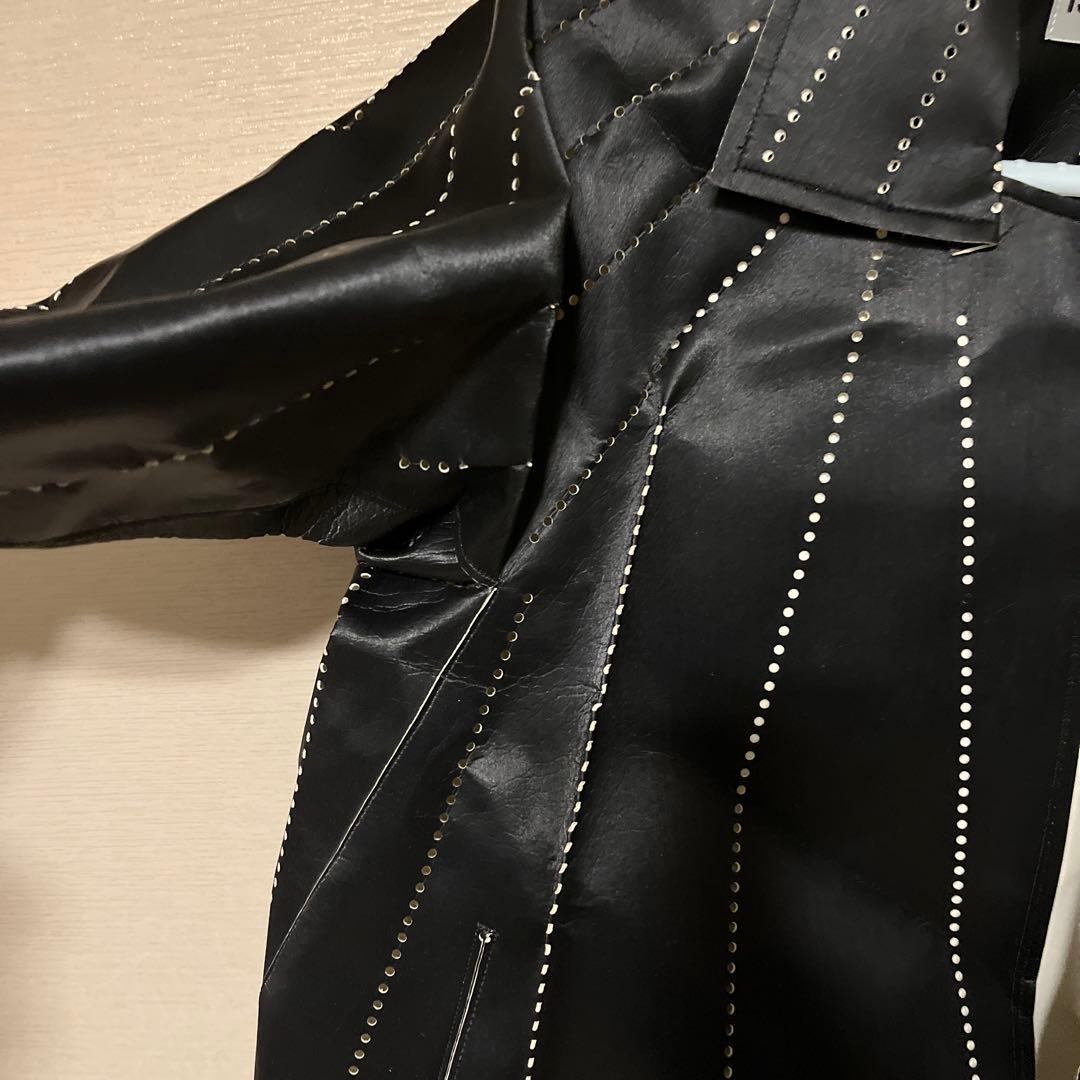 ISSEY MIYAKE スタッズ ブラックレザージャケット