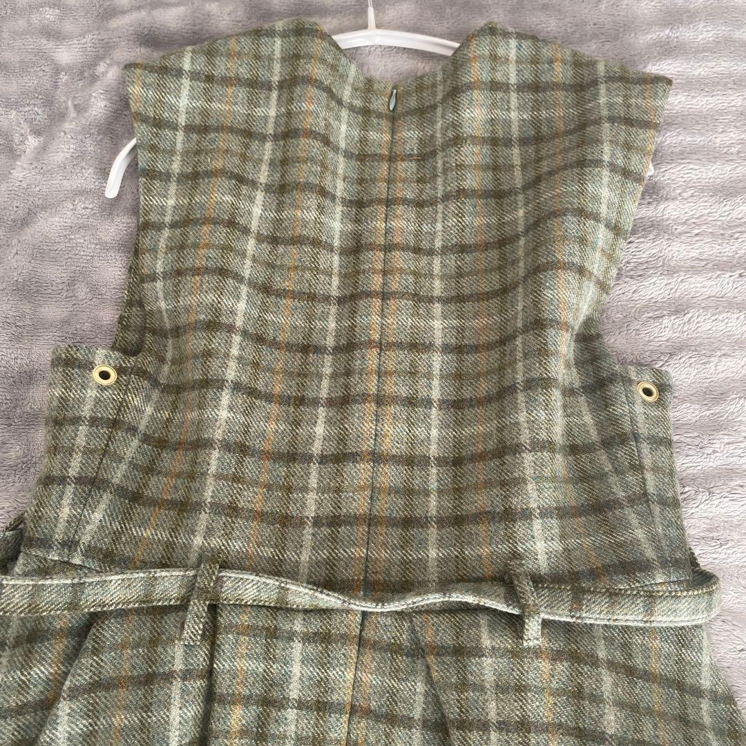 SEVEN TEN ウールチェックジャンバースカート　ワンピース　セブンテン