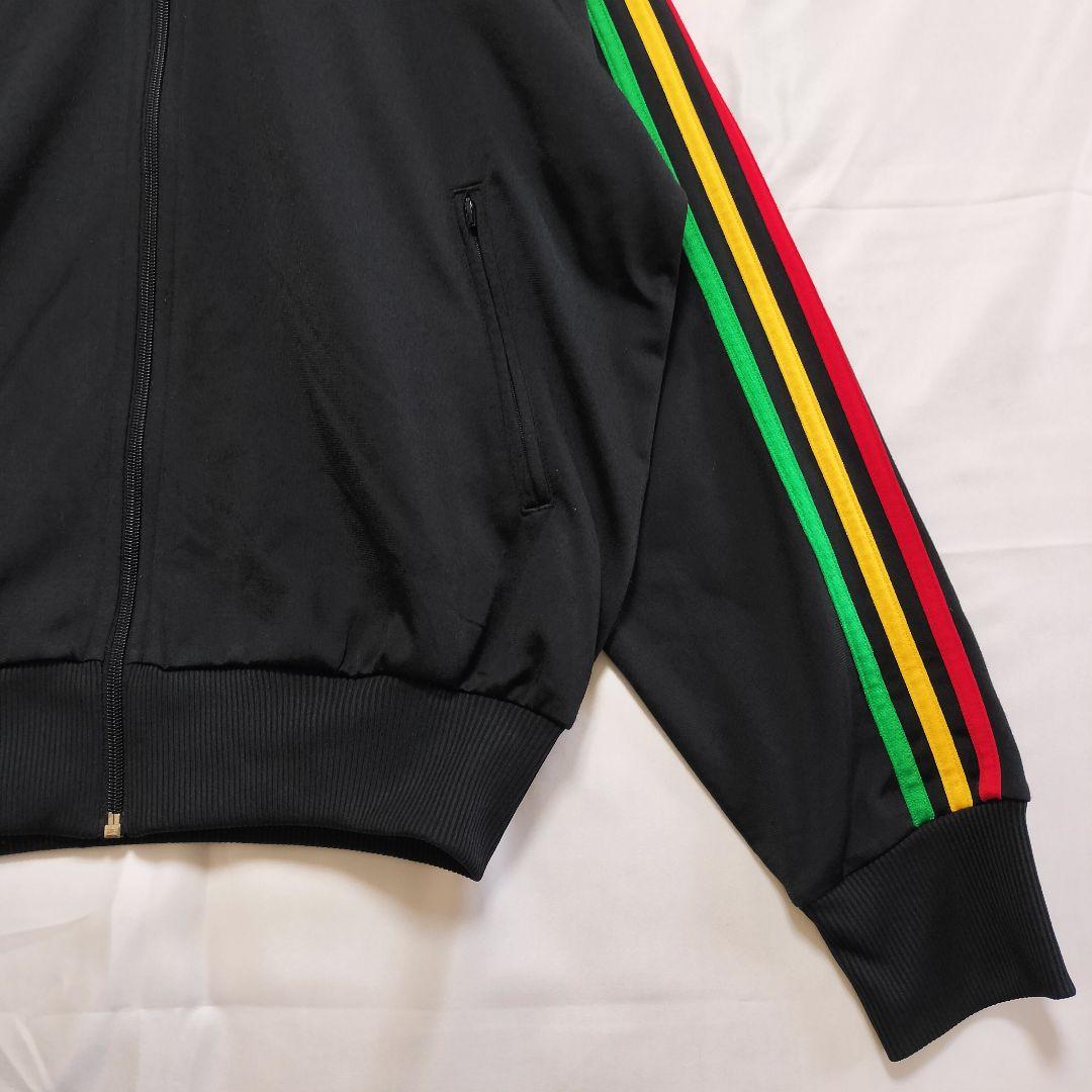 ★人気　アディダス　ジャージ　トラックジャケット　刺繍ロゴ　ラスタカラー　M